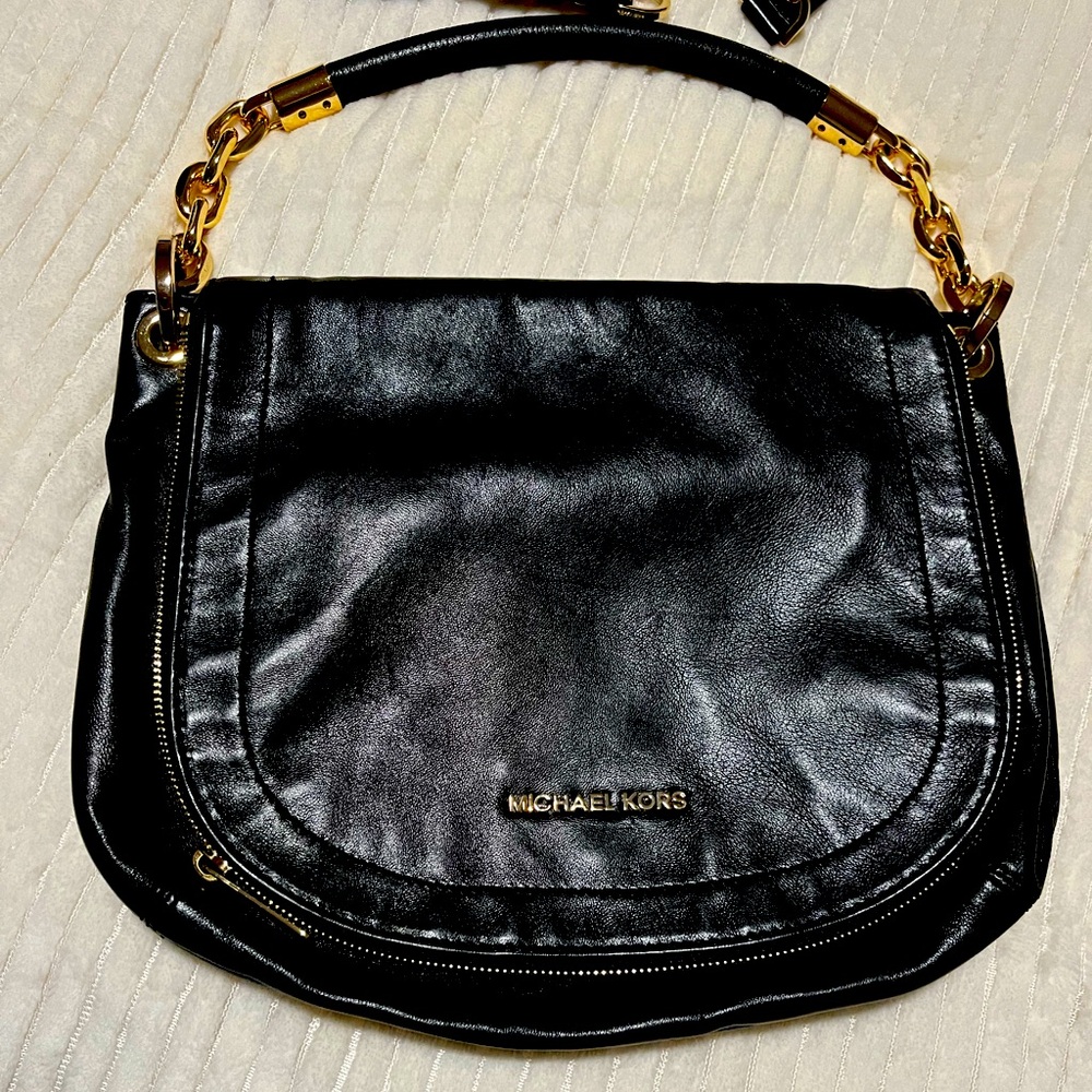 Michael Kors black leather bag